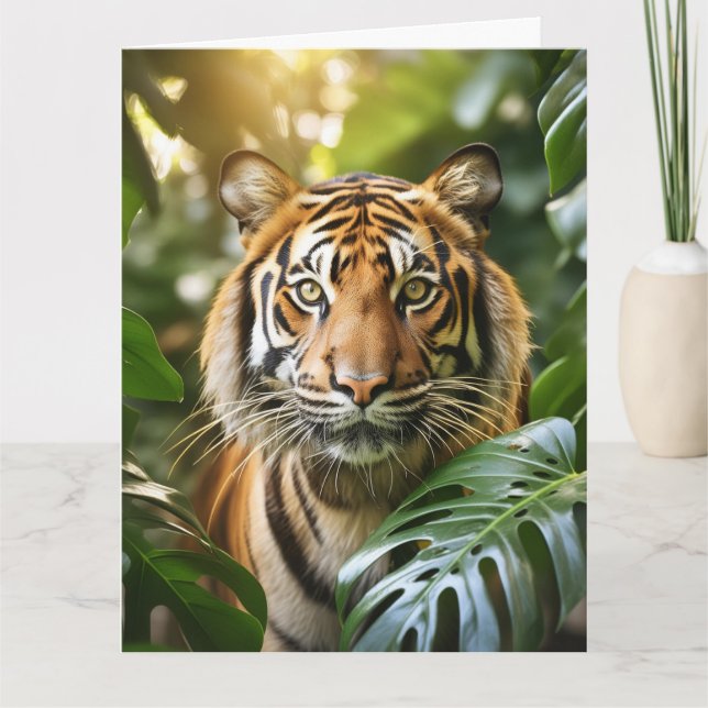 BENGAL TIGER BIRTHDAY GREETING CARD (Front)