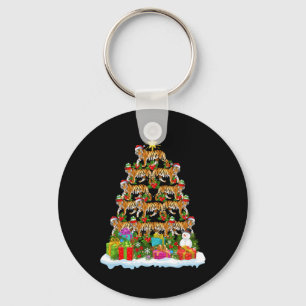 Bengal Tiger Christmas Tree Lighting Santa Bengal Key Ring
