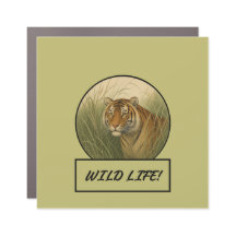 Bengal Tiger Dark Khaki Car/Truck Magnet