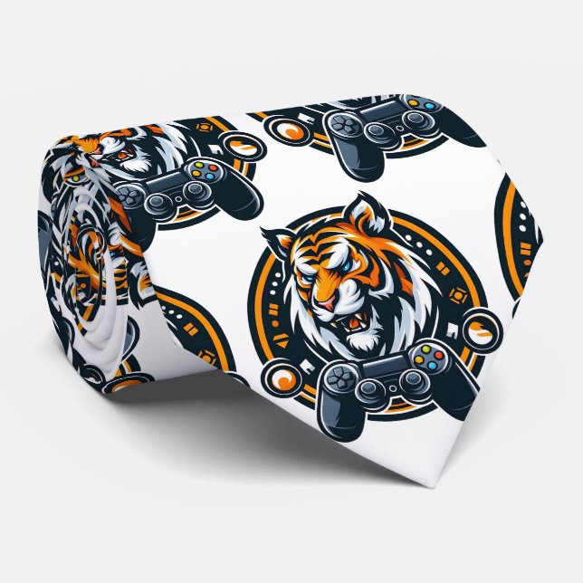 Bengal Tiger Gamer Neck Tie (Rolled)