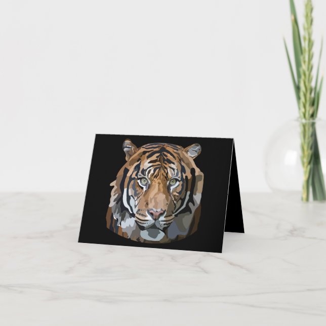 Bengal Tiger Hand Drawn Digital Art Card (Front)