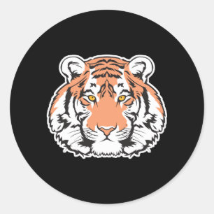 bengal tiger head classic round sticker