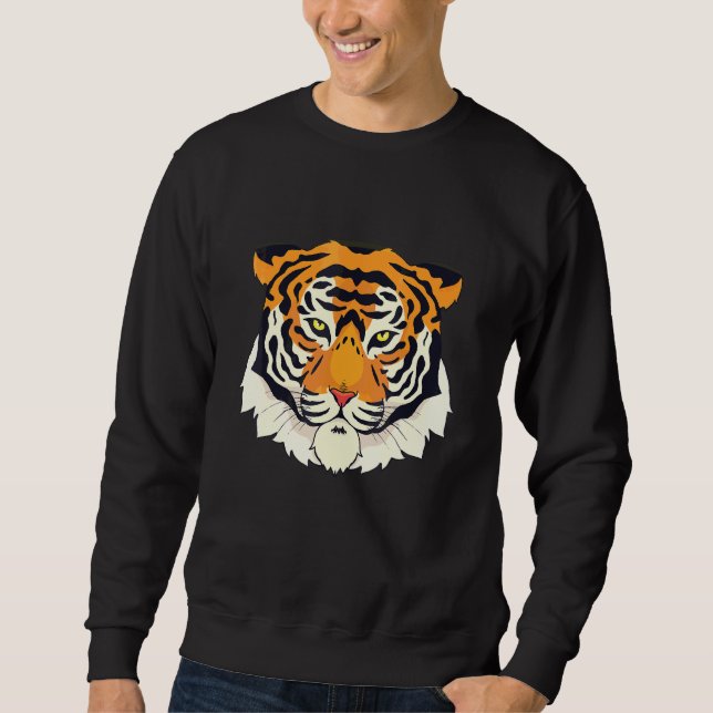 Bengal Tiger Head Fearless Big Cat Tiger Tiger Fac Sweatshirt (Front)