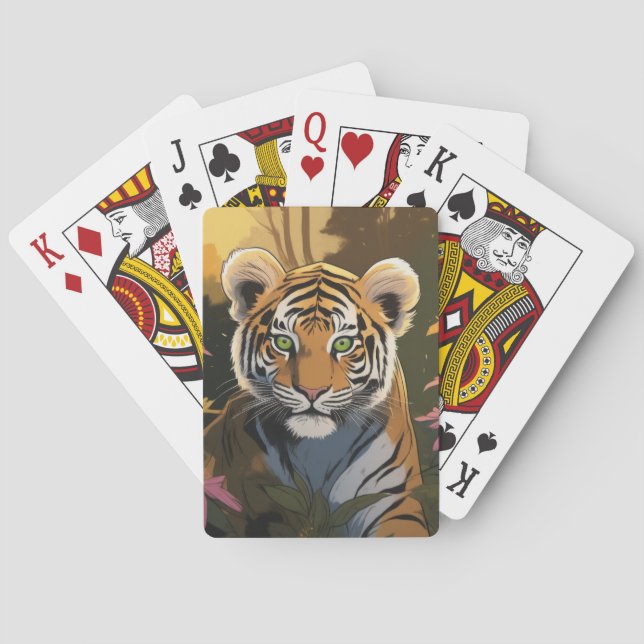 Bengal Tiger in a jungle Playing Cards (Back)
