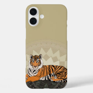 bengal tiger mandala bamboo iPhone 16 plus case