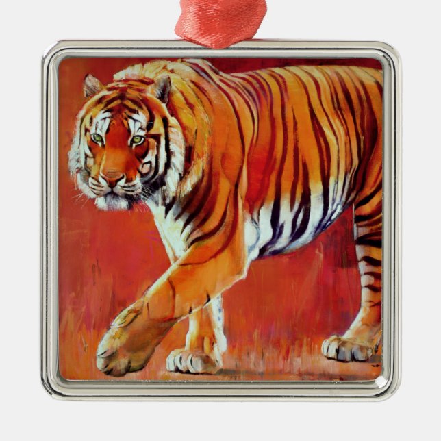 Bengal Tiger Metal Tree Decoration (Front)