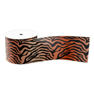 Bengal tiger print  grosgrain ribbon