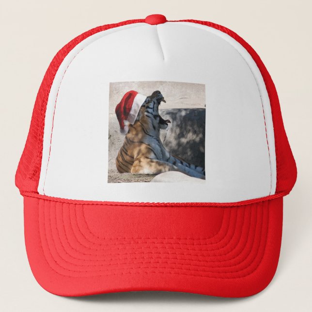 Bengal Tiger Santa Claus Trucker Hat (Front)