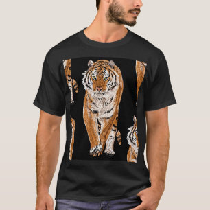 Bengal Tiger Sketch: Vintage Animal Print T-Shirt