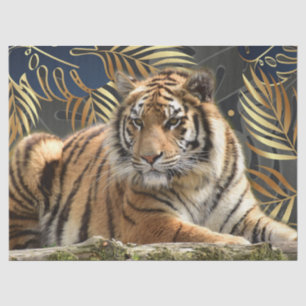 Bengal Tiger Tropical Palm Decoupage Tissue Paper