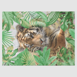 Bengal Tiger Tropical Palm Decoupage Tissue Paper