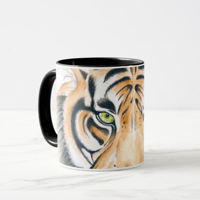 Bengal Tiger Watercolor Ink art Mug (Front Left)