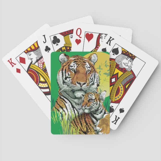Bengal Tiger With Cub Playing Cards (Back)