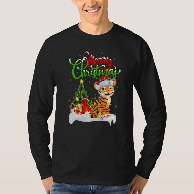 Bengal Tiger  Xmas Decorations Bengal Tiger Christ T-Shirt (Front)