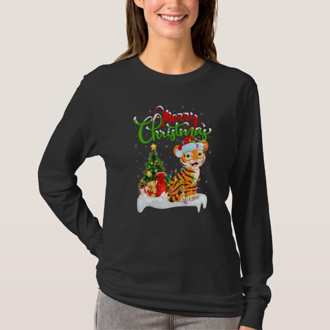 Bengal Tiger  Xmas Decorations Bengal Tiger Christ T-Shirt (Front)