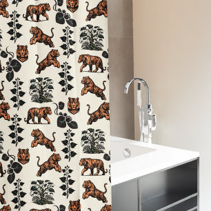 Bengal Tigers and Jungle Vines Shower Curtain