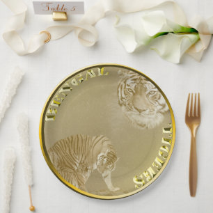 Bengal Tigers Gold Coin, Paper Plates