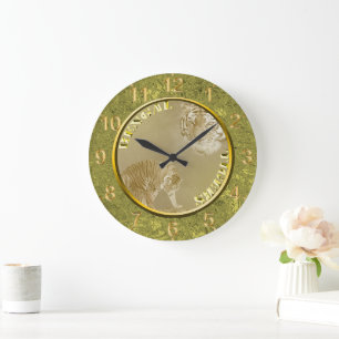 Bengal Tigers Gold Coin, Wall Clock