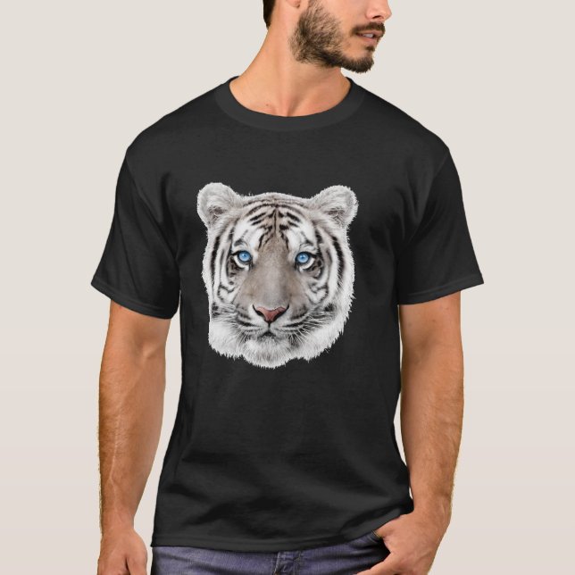 Bengal White Tiger Head T-Shirt (Front)