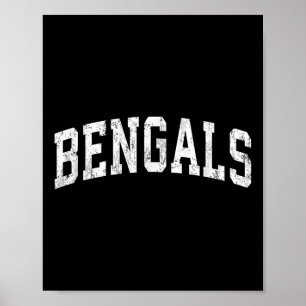 Bengals Mascot Vintage Athletic Sports Name Design Poster