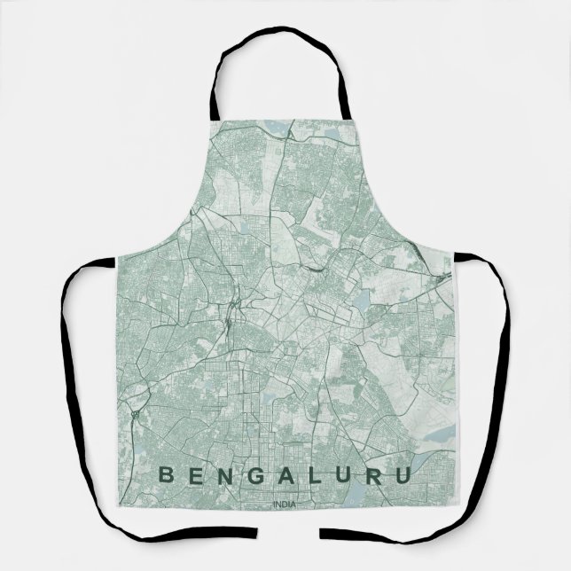 Bengaluru India City Map Minimal Design Apron (Front)