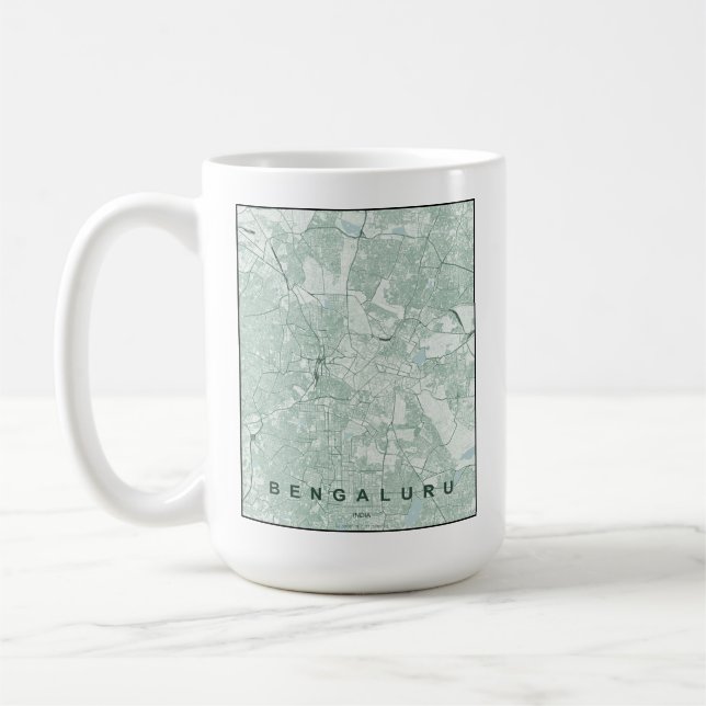 Bengaluru India City Map Minimal Design Coffee Mug (Left)