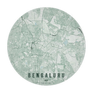 Bengaluru India City Map Minimal Design Cutting Board