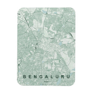 Bengaluru India City Map Minimal Design Magnet