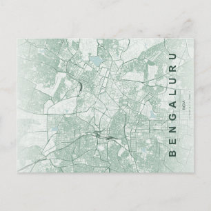 Bengaluru India City Map Minimal Design Postcard