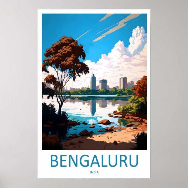 Bengaluru Travel Print Wall Art Bengaluru Wall (Front)