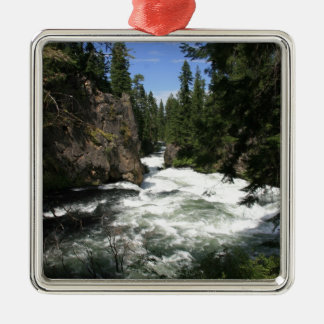 Benham Falls, Sunriver, Oregon Metal Tree Decoration