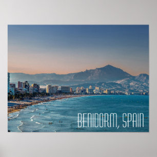 Benidorm, Spain coastal shot Postcard Poster