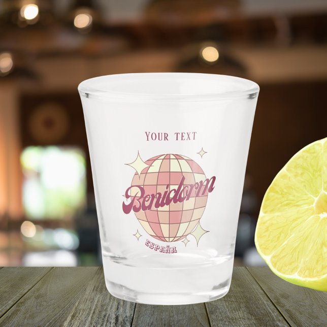 Benidorm Spain España party holiday  Shot Glass (Creator Uploaded)