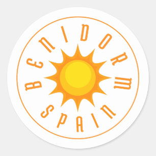 BENIDORM SPAIN SUN CLASSIC ROUND STICKER
