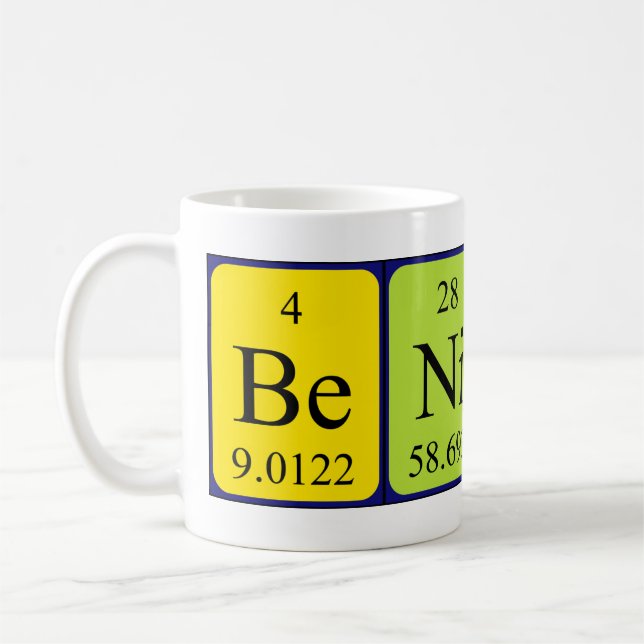 Beniko periodic table name mug (Left)
