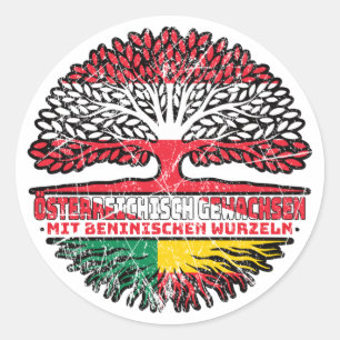 Benin Beninisch Österreichisch Baum Classic Round Sticker