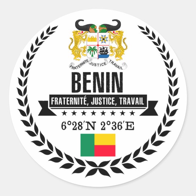Benin Classic Round Sticker (Front)