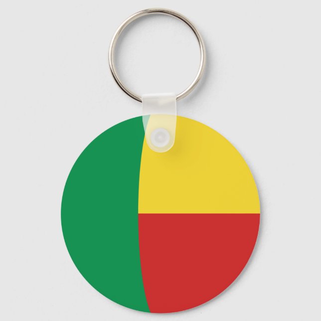 Benin Fisheye Flag Keychain (Front)