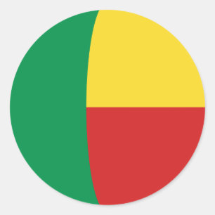 Benin Fisheye Flag Sticker