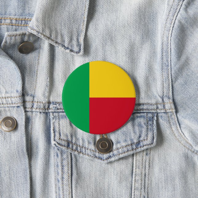 Benin flag 7.5 cm round badge (In Situ)