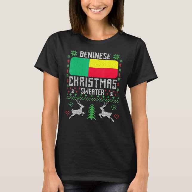Benin Flag Beninese Christmas Sweater (Front)