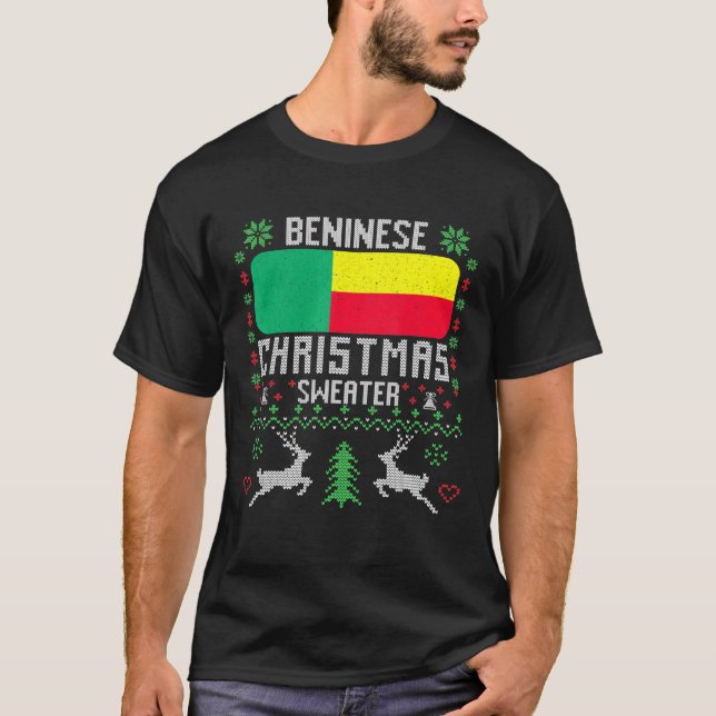 Benin Flag Beninese Christmas Sweater (Front)