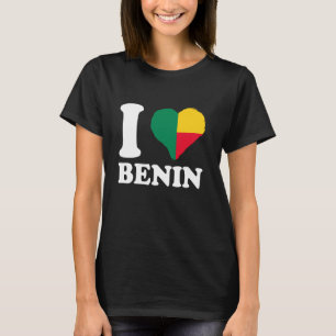 Benin Flag Beninese Pride I Love Benin Heart Benin T-Shirt