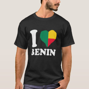 Benin Flag Beninese Pride I Love Benin Heart Benin T-Shirt