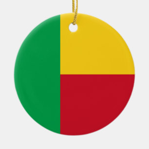 Benin flag ceramic tree decoration