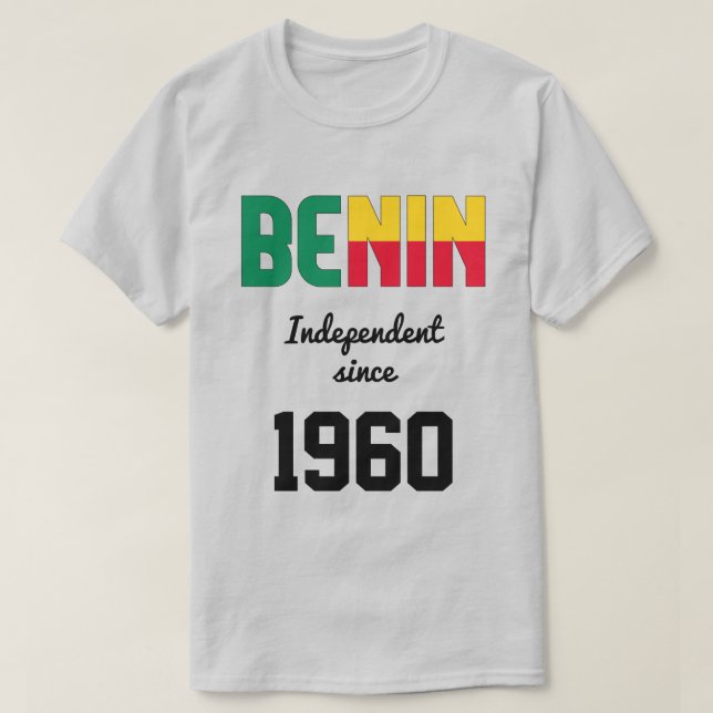 Benin Flag Independence Celebration T-Shirt (Design Front)