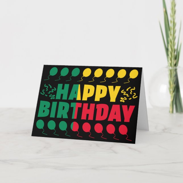 Benin Flag Patriotic Birthday Card (Front)