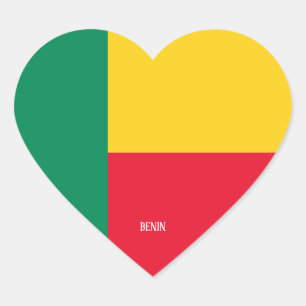 Benin Flag Splendid Patriotic Heart Sticker