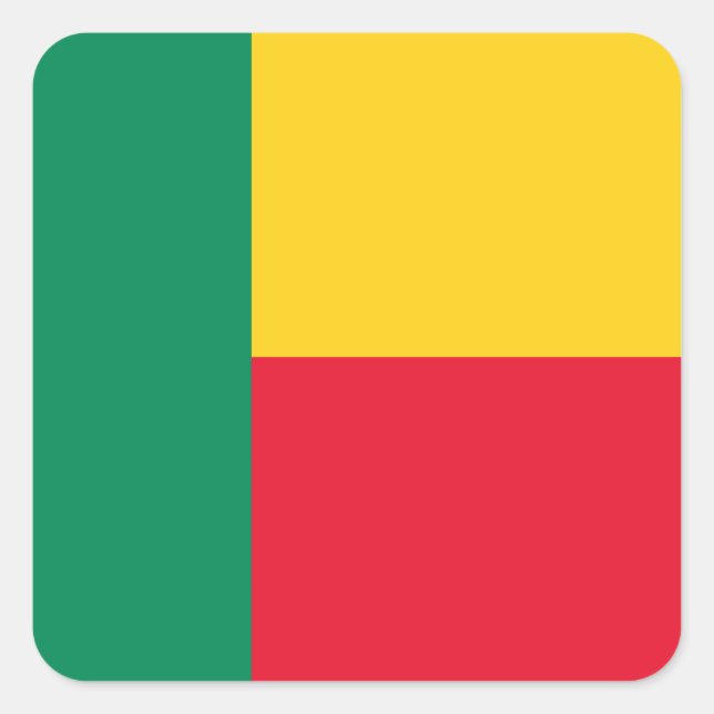 Benin Flag Square Sticker (Front)