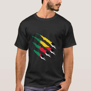 Benin Flag USA America I'm Both Of Them Beninese R T-Shirt